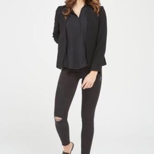 SPANX black denim distressed jeggings